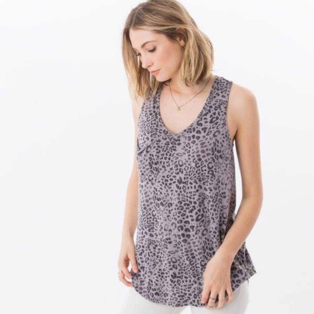 Z Supply Leopard Print Burnout Pocket Tank XS